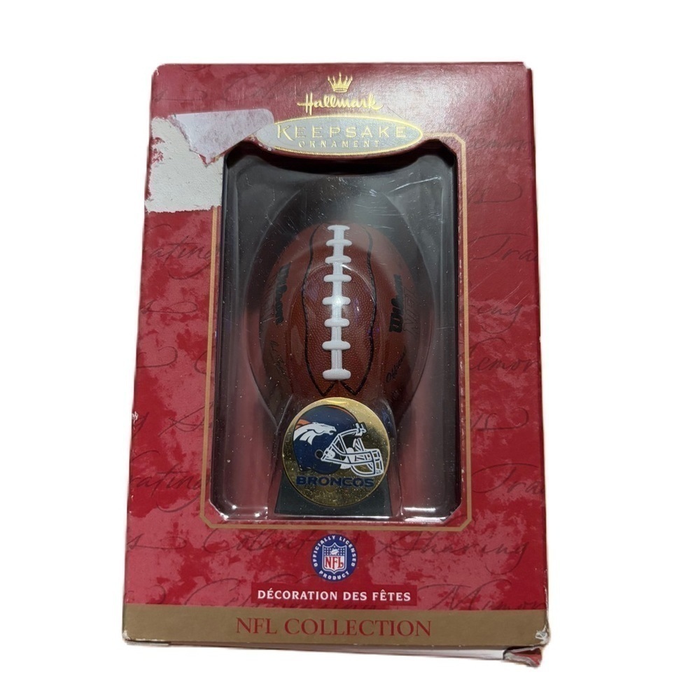 Hallmark Broncos Football Christmas Ornament NEW Denver Vintage